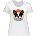 thumbnail image 3 of Inktastic Boston Terrier Dog Retro Sunset Women's Plus Size T-Shirt, 3 of 5