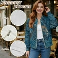 thumbnail image 6 of Xixirimido Women's Bomber Jackets Lightweight Zip Up Jacket Casual Vasity Jacket Coat Outerwear Windbreaker with Pockets, Leopard Forest Leaf, Medium, 6 of 7