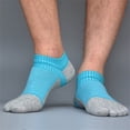 thumbnail image 3 of WMNTST Men's Five-toe Socks Low-Cut Color Block Socks Soft Breathable Classic Minimalist Home Wear Hosiery, 3 of 4