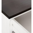 thumbnail image 2 of Distressed White and Deep Brown Nightstand With Shelves, 2 of 9