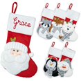 thumbnail image 1 of wonima02 Personalized Christmas Stocking - Custom Name Hand Embroidered Christmas Stockings - Santa Christmas Stocking Gifts for Family, 3D Plush Character Stocking, Christmas Decoration, 1 of 1