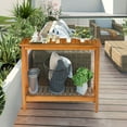 thumbnail image 2 of Easy4Home 42"Dx18"Wx37"H Acacia Wood Patio Console Table Indoor&Outdoor Storage Shelves, Light Brown, 2 of 6