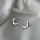 thumbnail image 3 of Pendientes pequeños de diseño artístico de moda, color plata, textura de lava abstracta, con forma de luna, adornos de mascota para mujer, accesorios, 3 of 5