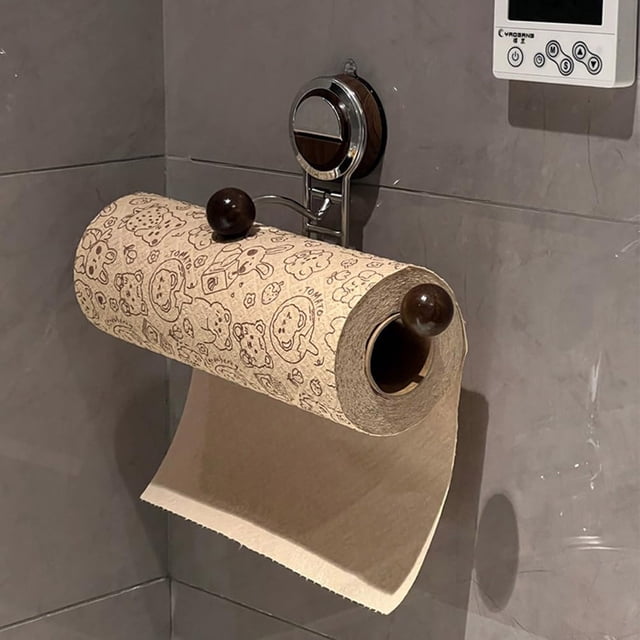 Rack Storage Kitchen Accessory Stainless Steel Suction Cup Paper Towel Rack Wall Mounted for Bathroom and Kitchen