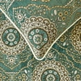 thumbnail image 3 of The HomeCentric King / Queen / Twin Teal Decorative Twin 53"x18" Bed Runner WITHOUT Pillow Cover, Art Deco, Floral, Tassels & Velvet Bed Scarf on Velvet fabric - Ahmet, 3 of 5