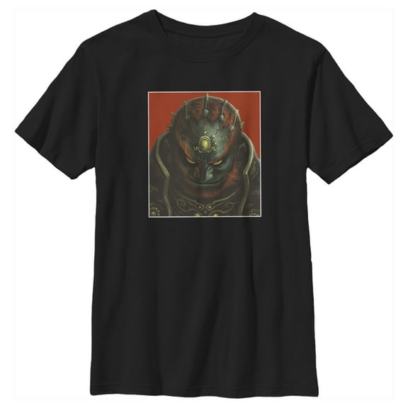 Boy's Nintendo Legend of Zelda Ganon Portrait  Graphic Tee Black Large