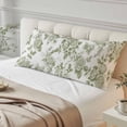 thumbnail image 4 of Sage Green Flower Long Body Pillow Covers, Vintage Country Rose Leaf Floral Soft Throw Pillow Cases with Invisible Zipper, Decorative Pillowcase Pillows Protectors for Sofa Bed Couch 20"x60", 4 of 9
