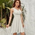 thumbnail image 5 of Off White Sleeveless Dress Women Summer Evening Dresses Ladies Sundress, 5 of 7