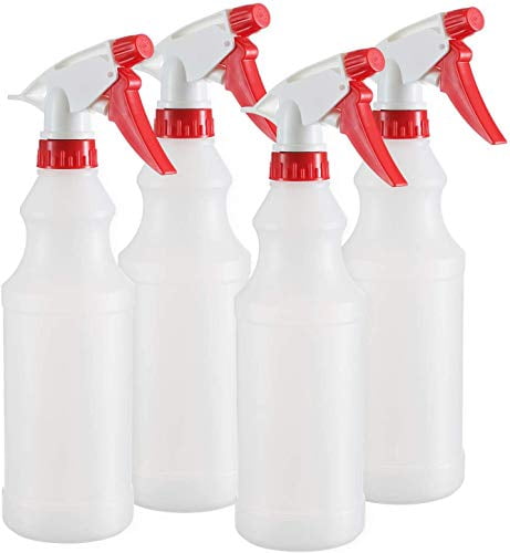 DilaBee Empty Plastic Spray Bottle 500ml 16 oz Spray Bottles for Cleaning Solutions 100% Leak Proof with Mist Stream and Off Trigger Settings 4 Pack 16 Oz 