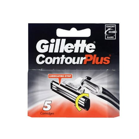 Gillette Contour Plus (same as Atra Plus) Refill Blade Cartridges, 5 Count + Cat Line Makeup