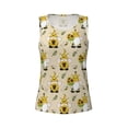 thumbnail image 4 of Qekee Gnomes Bees And Sunflowers print Womens Workout Tank Tops Scoop Neck Loose Sleeveless Tops Athletic Gym Shirts, 4 of 9