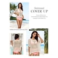 thumbnail image 4 of Qaspx Crochet Hollow Out Womens Blouses Beach Swimsuit Coverups Summer Short Sleeve Knit Tops, 4 of 4