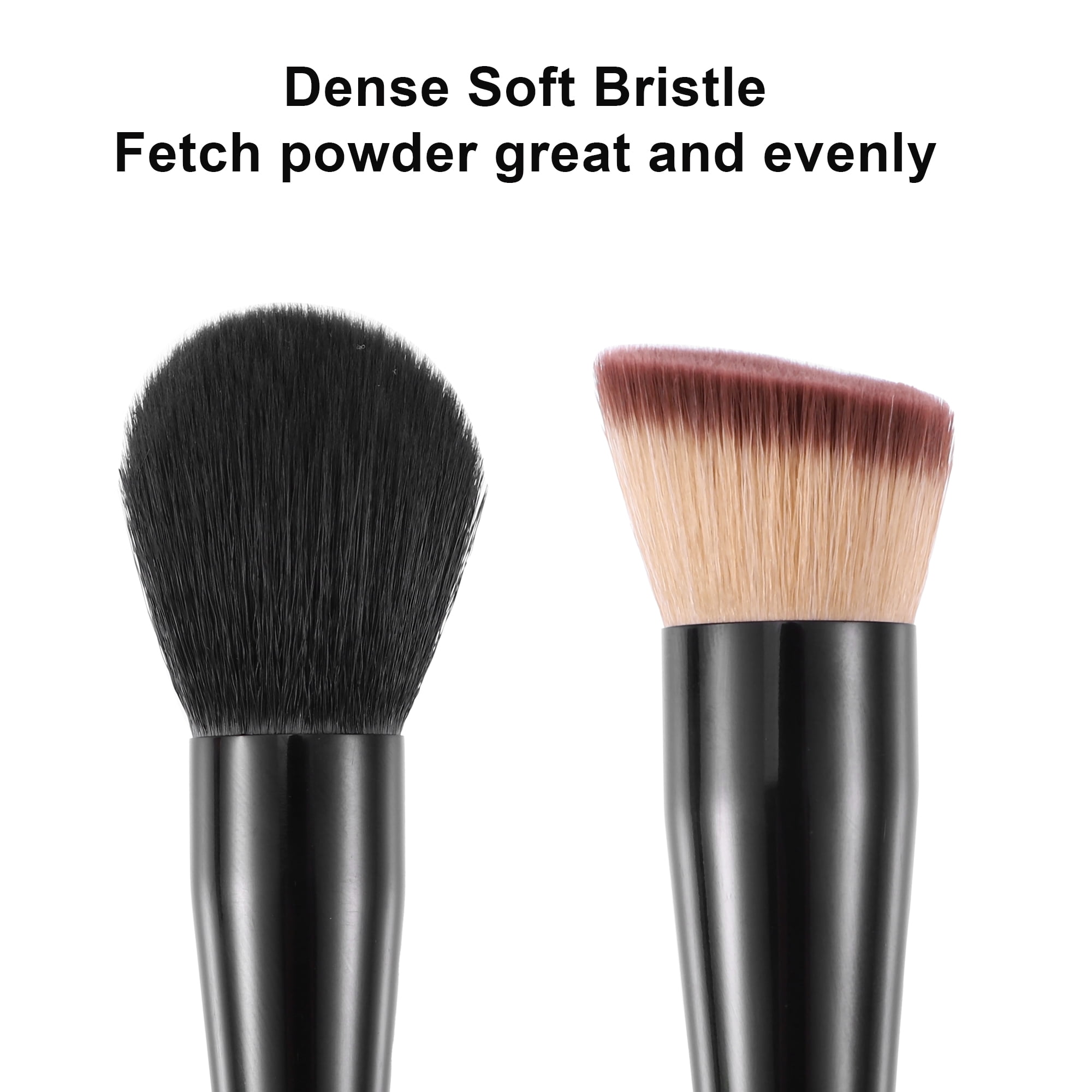 Unique Bargains 4 in 1 Makeup Brush Set Slant Foundation Eyeshadow Concealer Black
