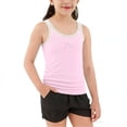 thumbnail image 2 of HAOTAGS Girls Cotton Tank Top（2-10）, Bowknot Spaghetti Strap Camisole Summer Dance Wear Ruffle Off-Shoulder Tops Pink 4-5 Years, 2 of 7