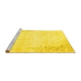 thumbnail image 2 of Ahgly Company Machine Washable Indoor Round Abstract Yellow Contemporary Area Rugs, 5' Round, 2 of 4