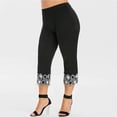 thumbnail image 5 of Gibobby Medias Termicas Afelpadas de Forro Polar Pantalones de verano con costuras sólidas de color de mallas grandes para deportes de yoga de encaje para mujer(Negro,XG), 5 of 5