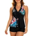 thumbnail image 2 of Womens Tankini Swimsuits Two Piece Plus Size Swimwear Floral Control High Waisted Swimsuit 2 Piece Bathing Suits L, 2 of 6