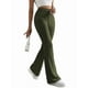 thumbnail image 1 of Pantalones Anchos de Pierna para Mujer, de Cintura Alta, para Estar en Casa, con Cintura Elástica, para Otoño e Invierno, Informales, de Punto Verde XL, 1 of 9
