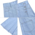 thumbnail image 4 of Girls Casual Denim Skirt Midi Pleated Buttons A-Line Over-Knee with Pocket 3-12Years, 4 of 5