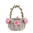 thumbnail image 1 of CIMAXIC 1PC Wedding Flower Basket Decor Delicate Rattan Woven Flower Basket Flower Girl Tote Flower Basket Creative Scattering Petals Basket Wedding Party Supplies for Wedding B Style, 1 of 4