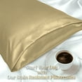 thumbnail image 4 of Hannah Linen Standard Size Beige Pillowcase, Satin Pillow Cases Set of 2 with Envelope Closure, 4 of 10