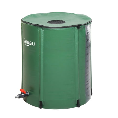 VINGLI Upgraded 50 Gallon Rain Barrel Water Tank with Volume Scale Mark