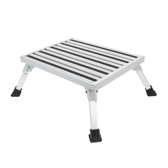 Open Box Camco 43677 Fixed Height Aluminum Platform Step Stool with Rubber Feet