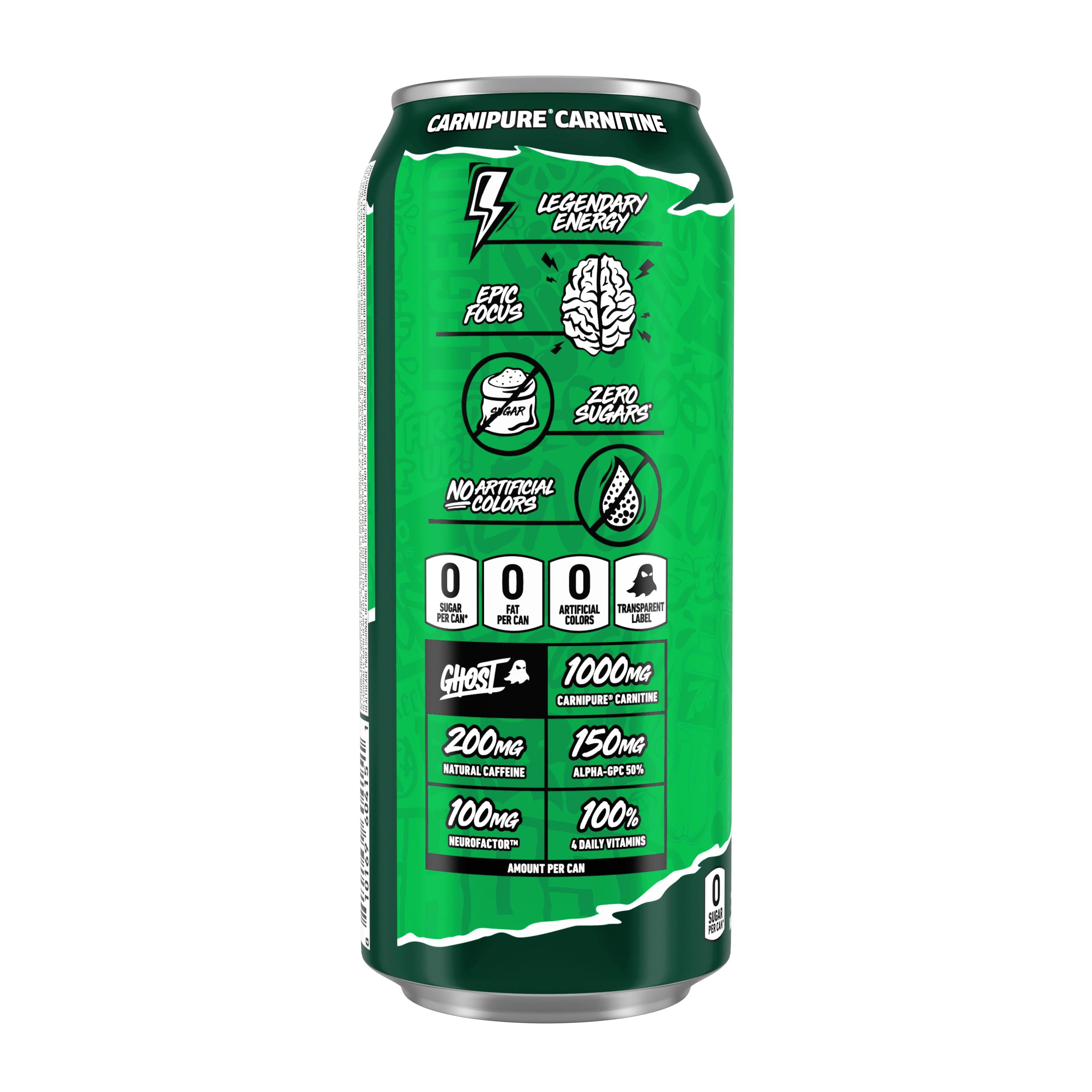 GHOST® ENERGY Zero Sugars Energy Drink, 7UP Lemon Lime, 200mg Natural Caffeine, 16 fl oz Can