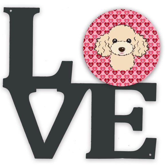 Buff Poodle Metal Wall Artwork LOVE