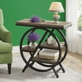thumbnail image 4 of 3-Tier Industrial End Table, Slim Side Table with Open Storage Shelves, Wood & Metal Frame for Living Room/Bedroom/Office, 4 of 7