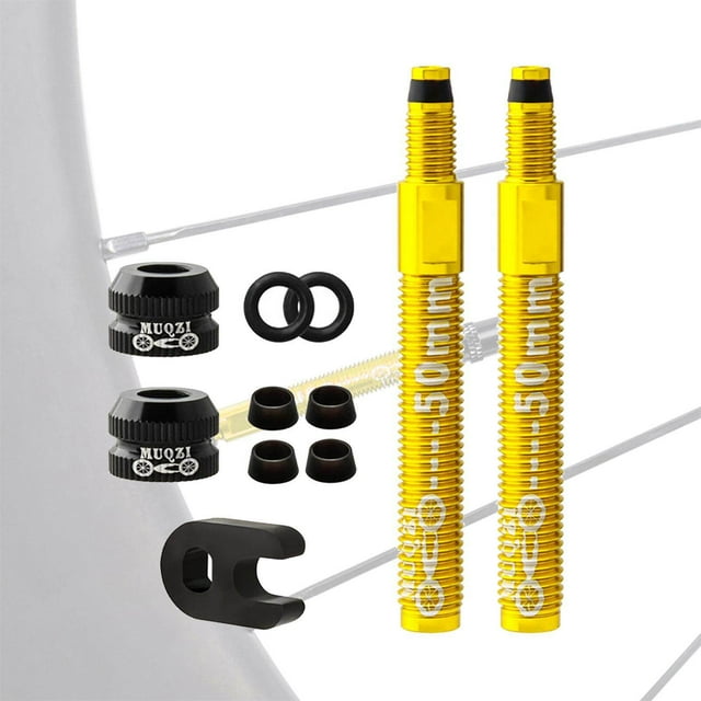 Pneu Tubeless pour Vélo de Route Outil Presta Tige Rallonge de Valve Universelle Pneu sous Vide 2 Pcs 50mm Or