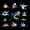 Black 01, variant on Feelyou Navy Blue Shark Silhouette Twin Sheet Sets for Boys Men Kids, Ocean Sea Marine Wildlife Bedding, Blue, 3pcs