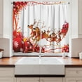thumbnail image 2 of Ambesonne Santa Kitchen Curtains, Xmas Balls and Reindeers, 55"x45", Pale Brown Red White, 2 of 3