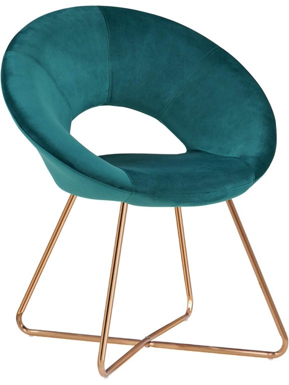 Modern Accent Velvet Chairs Dining Chairs Single Sofa Comfy Upholstered Arm Chair Living Room Furniture Mid-Century Leisure Lounge Chairs with Golden Metal Frame Legs 1 PCS Pink