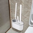 thumbnail image 3 of Escobilla de Baño , Estante de Silicona para Montaje en Pared, Cepillo de Limpieza Detallado de Nailon TPRS, Limpiador de Huecos, Baño B, 3 of 5