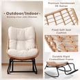 thumbnail image 2 of Tappio 2 Piece Rocking Papasan Chair with Adjustable Footrest, Outdoor Egg Rocking Chair with Thick Cushion and Steel Frame, Oversized Papasan Lounge Rocker for Garden, Porch, Living Room, Beige, 2 of 7