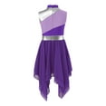 thumbnail image 2 of inhzoy Kids Girls Praise Lyrical Dance Dress Sleeveless Color Block Liturgical Worship Tunic Dancewear 6-16 Purple 6, 2 of 7
