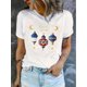 thumbnail image 1 of Creative Moon Lantern Pattern Printed Women'S Trendy Round Neck Short Sleeve, Simple Casual Sports T-Shirt, Comfortable Summer Top for Holidays., 1 of 6