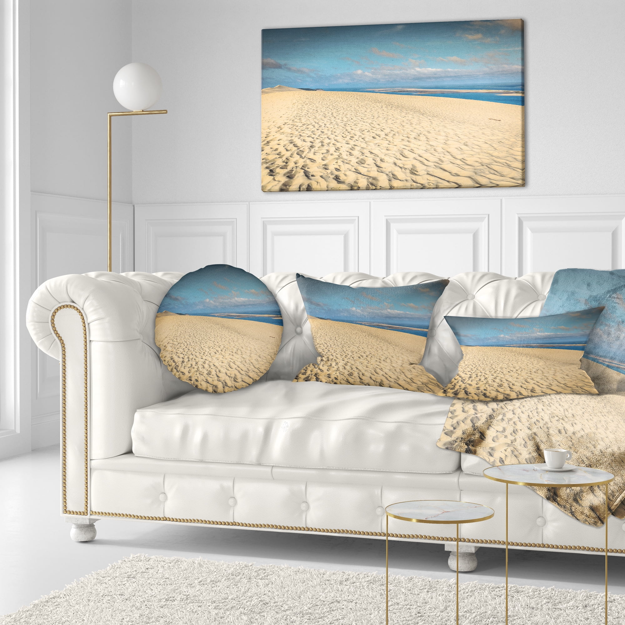 Designart Dune of Pyla - Landscape Photography Throw Pillow - 12x20