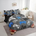 thumbnail image 3 of jejeloiu Kids Gamepad Controller 7pcs Bedding Comforter Set,Gamer Gaming Queen Bedding Sets,Gray Blue Queen Sheet Sets For Adults,Ultra Soft Home Decor Reversible, 3 of 8