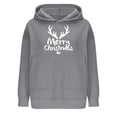 thumbnail image 5 of 2024 Christmas Baggy Hoodies Ladies Letter Print Graphic Sweatshirt with 2 Pockets Casual Pullover Tops Loose (Medium, Gray), 5 of 6