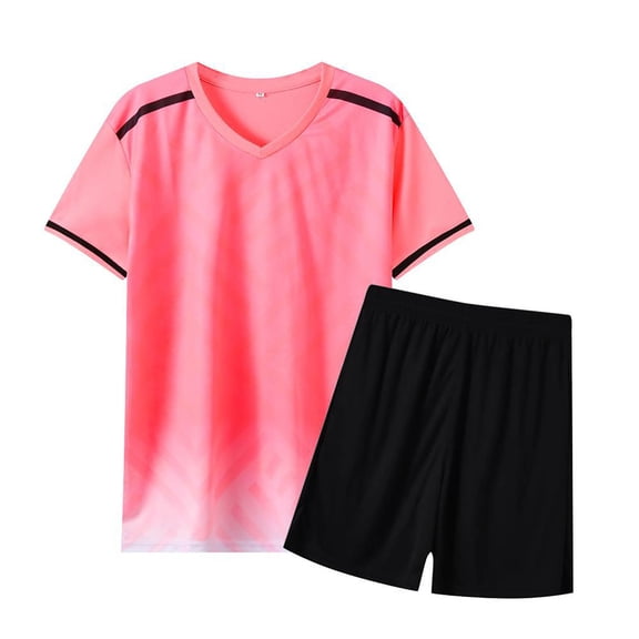 KPOPLK Boys Athletic Shorts and Performance T-Shirt Summer Teen Boy Crew Neck Short Sleeve Clothes Outfit Set, Kids Size 11-12 Years,Pink