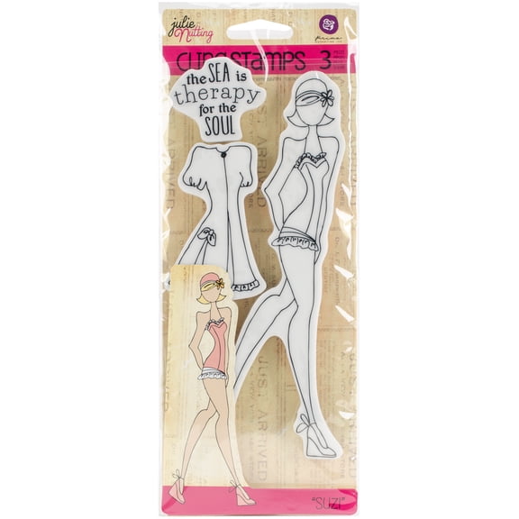 Julie Nutting Mixed Media Cling Rubber Stamps-Suzi, Pk 2, Prima Marketing