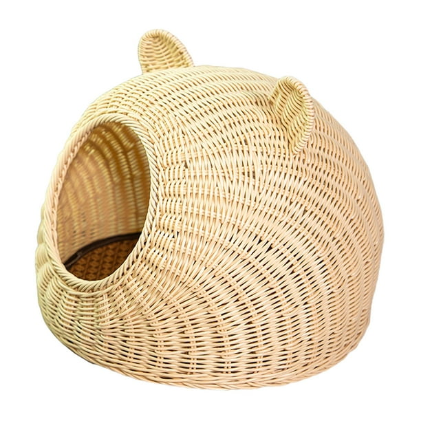 Cama para mascotas, cama portátil para perros, suministros para mascotas, nido de gato semicerrado, transpirable, lavable, cama redonda para dormir pa 45cmx45cm