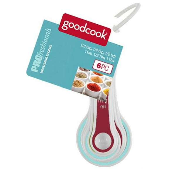 GoodCook PROfreshionals 6-Piece Plastic Measuring Spoon Set, Multicolor