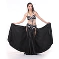 thumbnail image 3 of de Danza de Vientre Hendidura Cintura Alta Elástica Traje Balck Zulema Falda de danza del vientre para mujer, 3 of 8