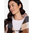 thumbnail image 3 of Time and Tru Women's Plaid Poncho with Clasp, Sizes S/M-L/XL, 3 of 4