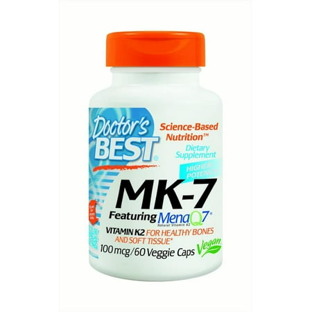 Doctor's Best Natural Vitamin K2 Mk-7 with Menaq7 100 mcg 60 Veg (Best Vitamins For Joint Pain)