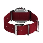 ساعة Timex x Peanuts للجنسين Weekender 38mm Watch – سنوبي مع حزام أحمر من خلال زلة