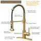 thumbnail image 3 of Hoimpro Grifo De Cocina Con Resorte De Arco Alto De Oro Cepillado Con Rociador Extraíble, Grifo Para Fregadero De Cocina Con Una Sola Palanca, 3 Funciones, Grifo Para Lavandería, Latón/Oro Cepillado (, 3 of 5